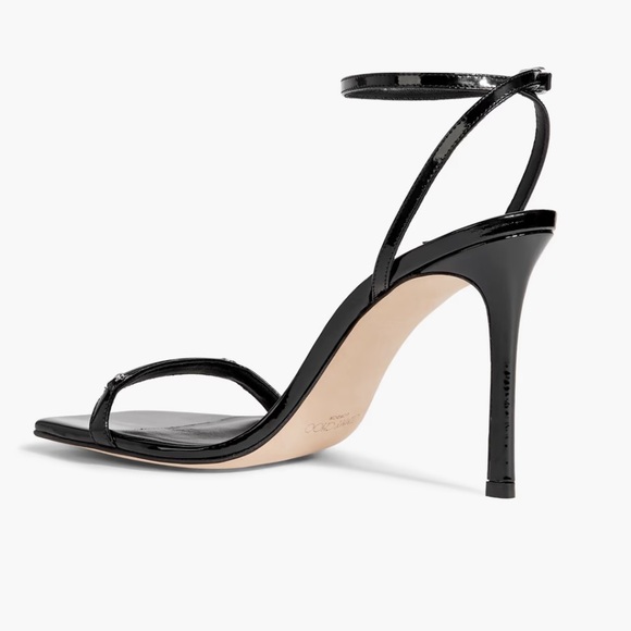 JIMMY CHOO Black Jaxon 95 Embellished Patent-leather sandal - Picture 2 of 10